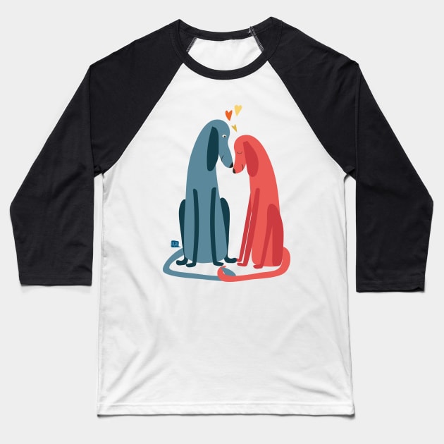 Verliebte Hunde Baseball T-Shirt by FrFr